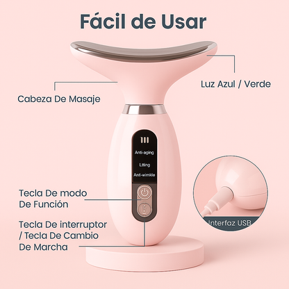 MASAJEADOR FACIAL & CUELLO ANTIEDAD PRO